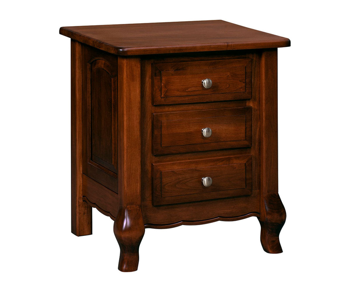 French Country 3 Drawer Nightstand